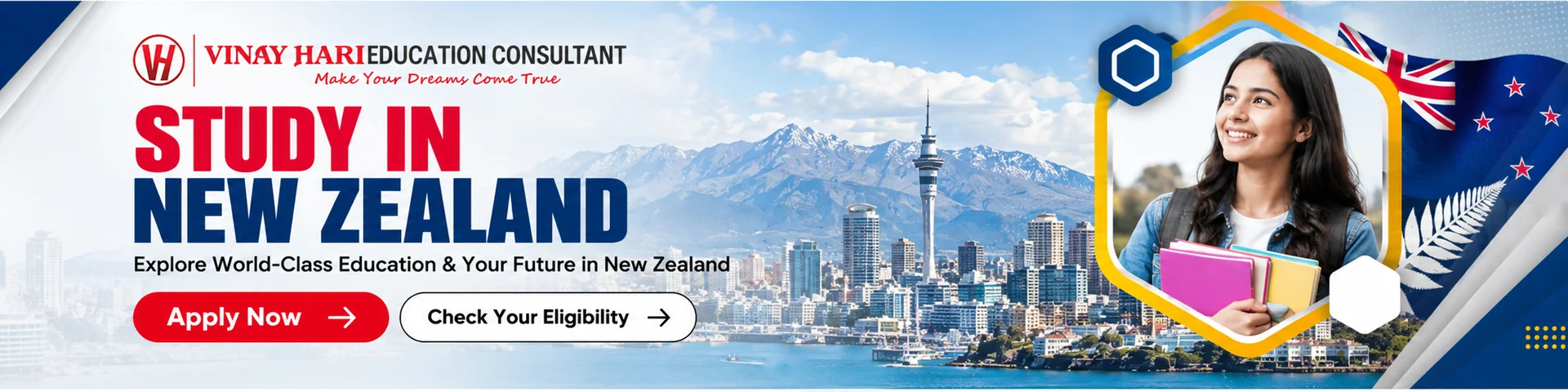 Study in New Zealand - check your eligibility with Vinay Hari Education Consultant